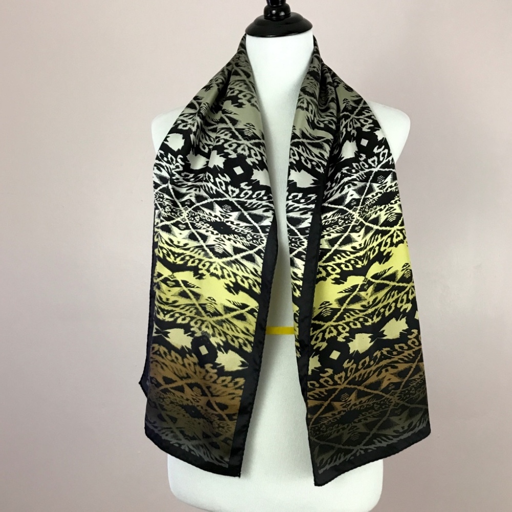 Nicole Miller 100% Silk Scarf Autumn Shades Print